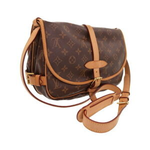 Louis Vuitton Leather Shoulder Saumur Brown Monogram Bag